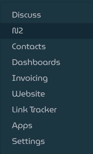 N2 menu item in Odoo.