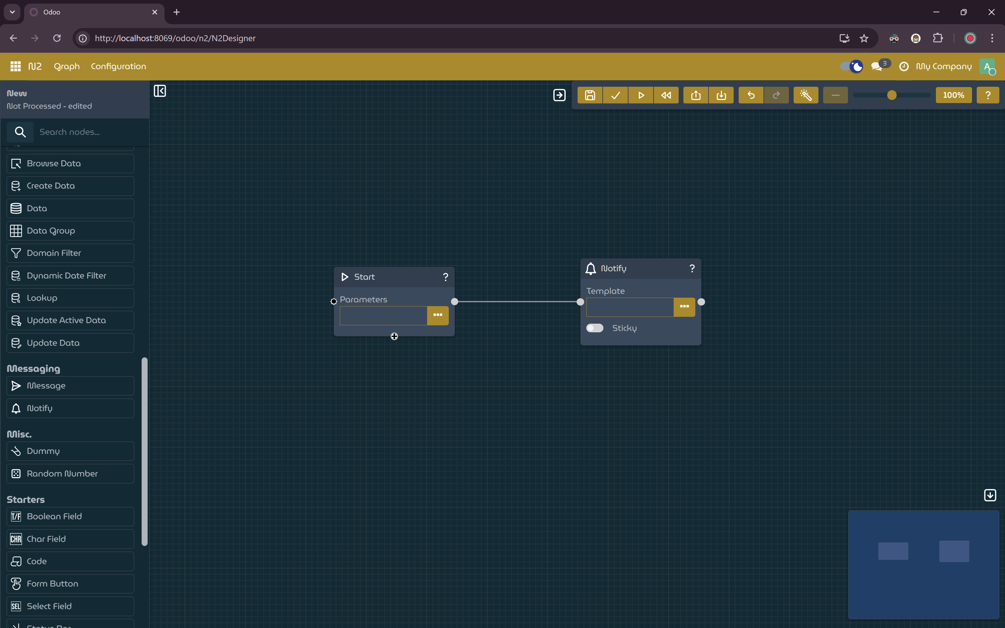 Start Node -> Notify Node.